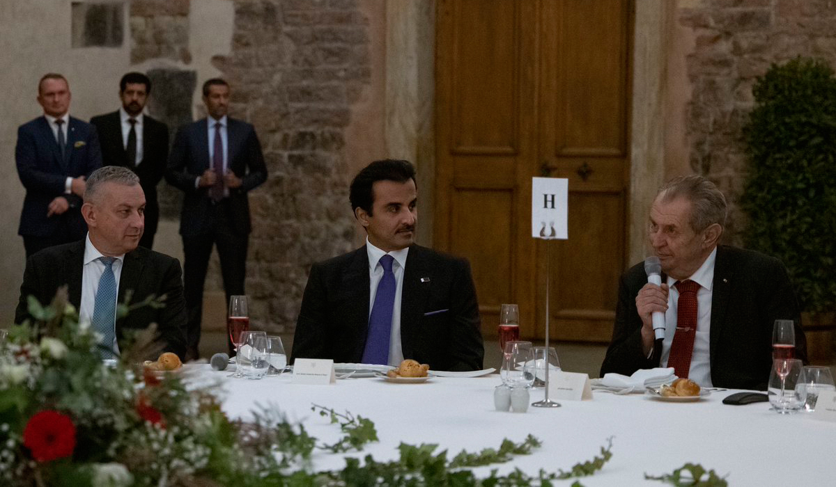 HH the Amir Attends Dinner Banquet Held by Czech President